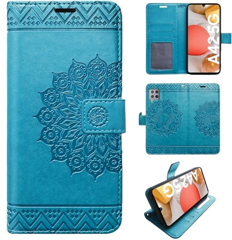 betterfon Hülle Kompatibel mit Samsung Galaxy A42 5G | Klapphülle Schutzhülle mit Kartenfächer Kompatibel für Galaxy A42 5G | Magnetverschluss Klapphülle | Blau