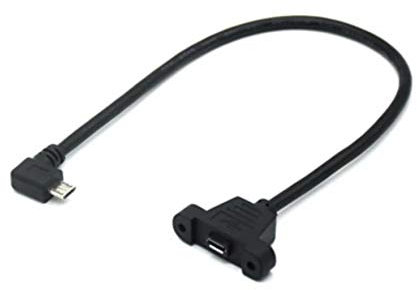 INNOV8 Câble d'extension micro USB 5 broches B mâle vers femelle pour Raspberry Pi, Arduino, Feather, appareils Android, imprimantes – 0,2 m (angle gauche)