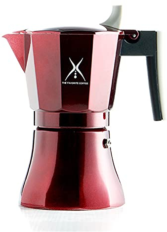 ChengBeautiful Moka Coffee Maker Coffee Moka Pot Grease Manual Coffee Maker Consumer Commercial Electric Espresso Machine (Color : Red, Size : 10.5x27.5cm)