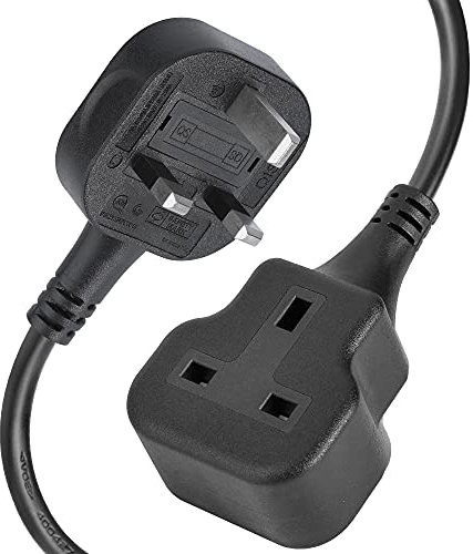 TISDLIP 5M Extension Lead Basic Single Socket Extension,Durable&Fireproof&Easy-Clean Black Power Strip