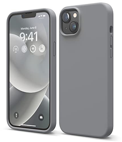 elago Liquid Silicone Case Compatible with iPhone 14 Plus Case (6.7), Premium Silicone, Full Body Protection - 4 Layer Shockproof Phone Cover, Anti-Scratch Soft Microfiber Lining (Dark Grey)