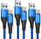 [3-Pack/1M]USB C Charger Cable,3A USB A to USB Type C Fast Charger Charging Cable Lead Nylon Braided for Samsung Galaxy S21 S20 S10 S9 S8 Plus,Note 10 9,A71 A70 A51 A50 A40 A20e A21s,Google Pixel Blue