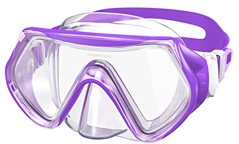 Findway Taucherbrille Kinder,Schwimmbrille Kinder Schnorchelmaske für Jungen Mädchen Jugendliche,Tauchmaske mit Nasenabdeckung 180°Panorama HD Anti Nebel Anti-Leck Taucherbrille für Kinder 6-16 Jahre