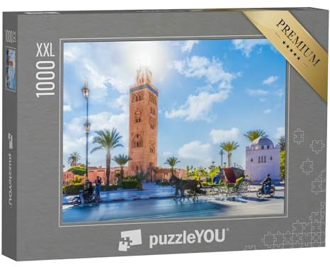Puzzle 1000 Teile XXL „Minarett der Koutoubia-Moschee im Medina-Viertel von Marrakesch, Marokko“ – aus der Puzzle-Kollektion Marrakesch, Städte Weltweit