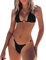 UMIPUBO Damen Triangel Bikini Set Sexy Tanga String Bikinis Einstellbar Bindegurte Bademode Niedrige Taille Bikinihose Schick Swimsuit(Schwarz,L)