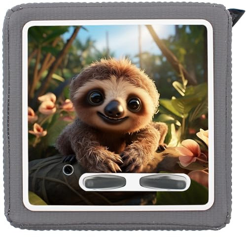yabaduu Schutzfolie Süße Tiere kompatibel mit Toniebox Lauscher Station Aufkleber personalisierbar Zubehör für Kinder Spielzeug passgenau selbstklebend Y031 (Nr. 74 Faultier, Ohne Wunschname)