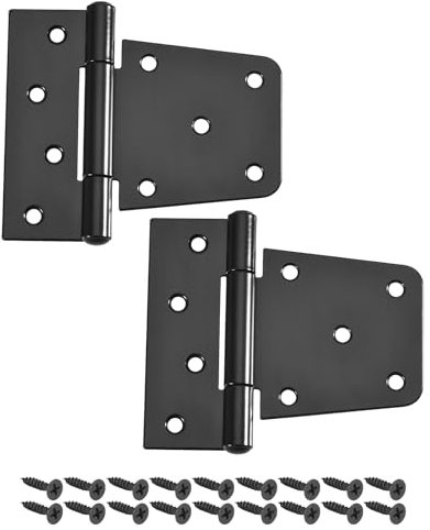 sourcing map Gate Hinges 3.5 Inch 2 Pack, Iron Door Hinges with Screws for Wood Sheds, Barns, Fences, and Swing Doors