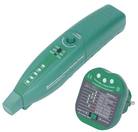 Rilevatore Automatico di Interruttori Automatici, Tester Automatico per Prese di Corrente UE MS5902A, Individua Rapidamente Circuiti o Fusibili, Avviso Acustico/visivo e 3
