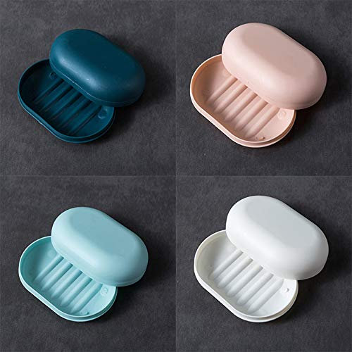 KMOCEPLY Lot de 4 porte-savon de voyage avec couvercle, boîte à savon de voyage avec couvercle, boîte à savon de voyage avec couvercle, boîte à savon en plastique étanche