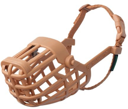 BASKERVILLE CLASSIC MAULKORB - Gestattet Hecheln und Trinken, verhindert Beißen und Stöbern nach Essen, ideal für Hunde mit langen Nasen, Trainingsmaulkorb für kleine Hunde (Größe 2)