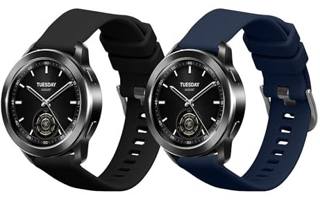 kwmobile Pulsera Compatible con Xiaomi Watch S3 Correa - 2X Correas de Silicona Flexible - Tamaño Ajustable