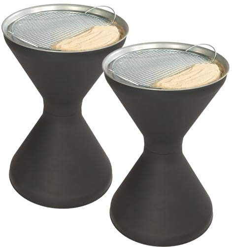 Novaliv Lot de 2 cendriers sur pied pour l'extérieur - Hauteur : 60 cm - Diamètre : 40 cm - Avec 2 sacs de sable - Cendrier sur pied - Pour l'extérieur - Tamis en métal galvanisé - Support pour pause