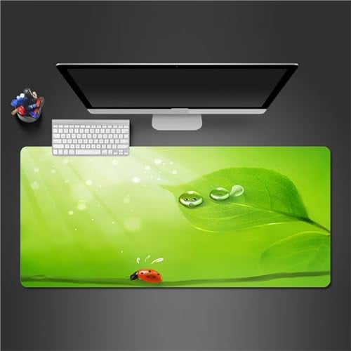Gaming Mauspad,XXL Mousepad 600x400x3mm Groß Mauspad Vernähte Kanten Wasserdicht Anti-Rutsch Tischunterlage,Verbessert Geschwindigkeit und Präzision Mousepad für PC,Büro,Laptop - Grüner Cartoon