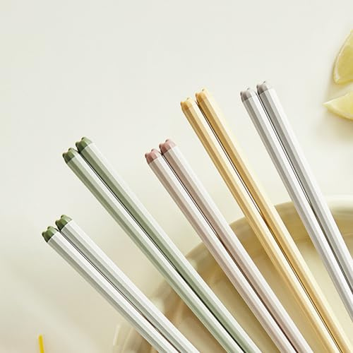 Fiberglass Chopsticks 5 Colors Reusable Chopstix Dishwasher Safe Multicolor Bear Chopsticks for Different Family Members Non-Slip Chop Sticks Set Portable Utensil for Camping Traveling Daily Use