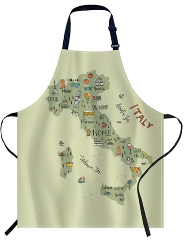 oFloral 007 Schürze für Damen und Herren, Italienische Karte, 27 X 31 Inch
