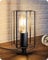 EDISHINE Nachttischlampe, Moderne Tischlampe Industrial mit E27 Leuchtmittel, Vintage Tischleuchte, für Schlafzimmer, Wohnzimmer, Schwarz