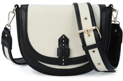 Gladdon Damen Handy Umhängetasche Kleine Handtasche,Crossbody Bag Schultertasche Reißverschlussfächern Stroh/Canvas und veganes Leder mit Verstellbar Abnehmbar Schultergurt
