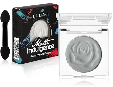 Mattes Heller Grauer Lidschatten mit Applikator | Hochpigmentierter, Langanhaltender, Wasserfester Sanfter Grauer Lidschatten | Kühlton Grau für Smokey und Natürliche Looks | Professionell