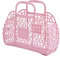 Schrankaufbewahrungswürfel Für Kleidung Babyparty-Geschenke, Kunststoff-Strohhalme, Geschenktüten, Brautparty-Körbe Gewebter Aufbewahrungskoffer (Pink, One Size)