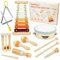 HOTUT Instrumentos musicales para niños, instrumentos Montessori a partir de 3 años, juguetes de madera, instrumentos de percusión, tambor xilófono para niños, juguete musical, regalo para niños y