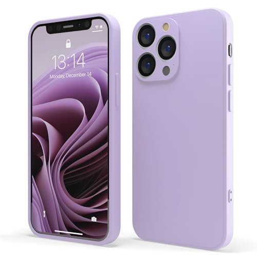 Red Ember Custodia antiurto per iPhone, ultra sottile, protettiva in silicone liquido con finitura opaca, con morbida fodera in microfibra antigraffio (Lilla, iPhone 13 Pro)