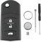 For Mazda 3 5 Key Fob 6 RX8 MX5 3 Buttons Car Key Fob Case Battery CR1620 Pin Removal Tool