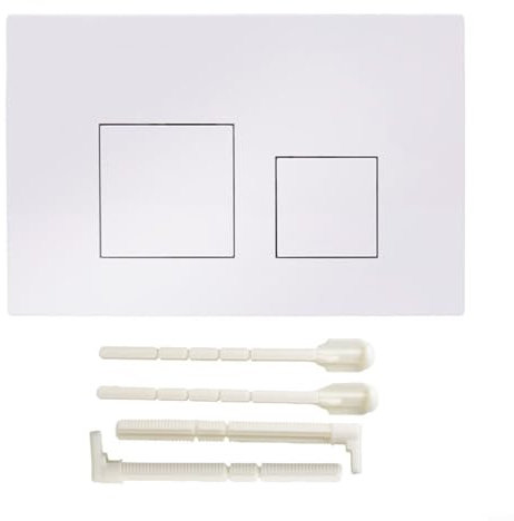 Emiif Dual Flush Plate for GEBERIT Series Toilet Cisterns, Chrome Frame Home Toilet Flush Button Replacement, 164x246x12mm(White)