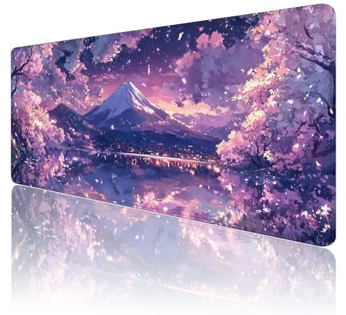 Tappetino Mouse Giappone XXl 600 x 300 x 3mm Tappetino per Mouse Da Gaming Mousepad paesaggio Grande Mouse Pad, Cuciture Sui Bordi, Scrivania Con Base In Gomma Antiscivolo per Pc, Laptop, Gaming R531