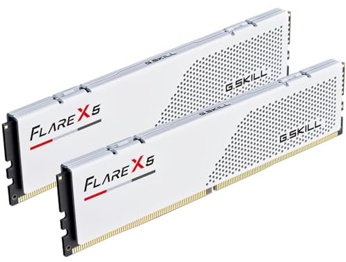 G.SKILL Flare X5 Series (AMD Expo) DDR5 RAM 32GB (2x16GB) 6000MT/s CL28-36-36-96 1.40V Desktop Computer Memory U-DIMM - Matte White (F5-6000J2836G16GX2-FX5W)