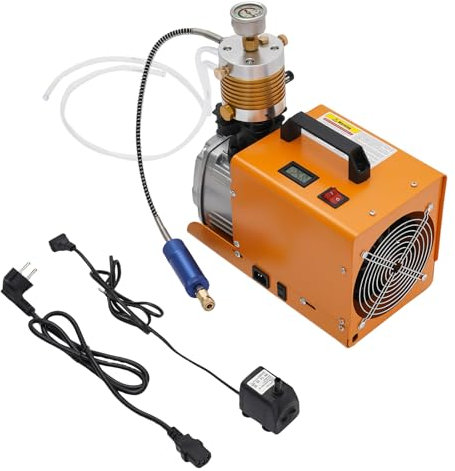 WOLEGM Compressore Pcp, 1,8 KW, 2800 giri/min, 300 bar, pompa ad aria elettrica con cuscinetto anti-vibrazione e guanti per bottiglie di gas ad alta pressione, gonfiaggio pneumatici