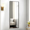 AAZZKANG Full Length Wall Mirror with Metal Frame Over The Door Mirrors Large 110x35cm Modern Rectangular for Bedroom Living Room Bathroom Entryway Hanging Black