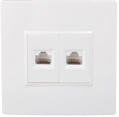 Placa de Pared Cat 6, Placa de Pared Ethernet Cat 6 de 2 Puertos, Cat6 Keystone Hembra a Hembra RJ45 Acoplador Conector de Salida, Compatible con Cat 6/6a/5/5e
