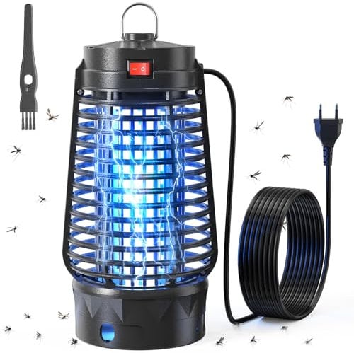 NIIYACO Lampara Antimosquitos, 12W UV Mata Mosquitos Electrico, IPX4 Impermeable, Matamoscas Eléctrico para Interior y Exterior, Adecuado para Jardín, Sala, Comedor, Cocina, Camping, Etc.