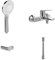 Villeroy & Boch Oasis Badewannenarmaturen-Set Aufputz (4 in 1 Bundle), Wannenarmatur inkl. Armatur, Handbrause, Handbrauseschlauch und Handbrausehalter, Chrom