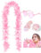 DAJOOEE 45g 2 Yard Federboa mit Glitzer und Herz-Sonnenbrille für Frauen und Teenager-Mädchen Junggesellinnenabschied Party Halloween Kostüm (Rosa)