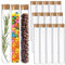 Acetiti 15 Stück 30ml Reagenzgläser mit Korken, 20x150mm Transparent Badesalz Gefüllt Reagenzglas Glas Reagenzgläser für Hochzeiten Blumen DIY Süßigkeiten Labortisch Dekoration Gastgeschenk
