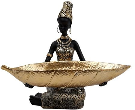 Assiette de fruits, assiette de service aux fruits | Résine Africain Femme servant des assiettes pour les fêtes - Ornement de bureau élégant décoratif, stockage de table multifonctionnel pour collatio