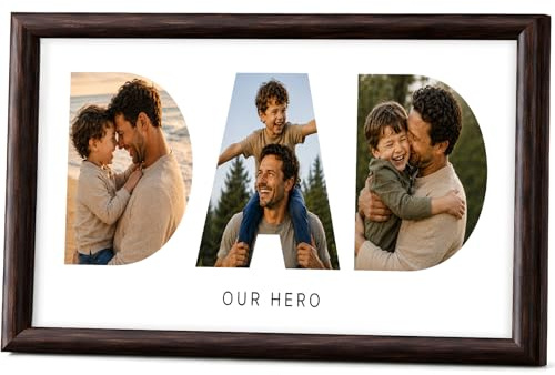 Giftove Gift for Dad – Personalised Photo Frame with Photo & Text | Christmas Gift for Dad - Personalised Dad Gifts for Father's Day, Birthday • DAD Photo Frame from Daughter Son & Kids