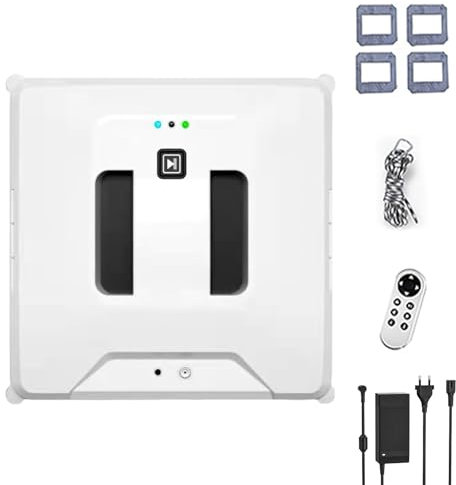 JOPWUE Window Cleaning Automatic Robot, 3000Pa Window Cleaner, 3 Cleaning Modes, Security System,Intelligent Navigation, Clean Panoramic and Frameless, Indoor and Outdoor Use