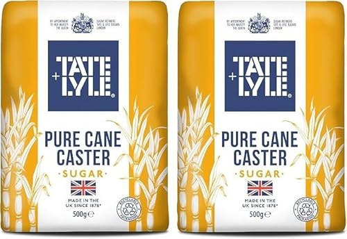 Pure Cane Caster Sugar – 500 g Bag (Pack of 2) | Ultra-Fine Granulated Cane Sugar for Baking & Dessert Use – Vegan, Vegetarian & Kosher-Friendly | Packed by Saras Foods UK