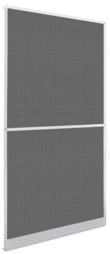 QJBSAVVA Insektenschutz Tür 120x240 cm weißer Aluminiumrahmen Scharniertür Fliegengitter mit Griffen UV-beständiges Glasfasernetz für Eingangstür Haustür Balkon & Küche