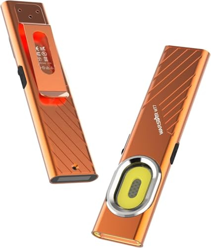 Genérico Mini Linterna LED Recargable USB-C, 700 Lúmenes, Luz de Trabajo COB Magnética y Estroboscópica, Linterna EDC de Bolsillo Portátil (Gris/Verde/Naranja) (Naranja)