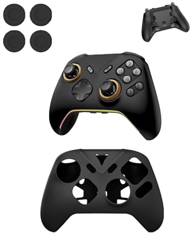 Schutzhülle für FLYDIGI Vader 5 Pro Game Controller, yystao silikon hülle kompatibel mit FLYDIGI Vader5 Pro, mit verbessertem Griff und umfassender Schutzfunktion, Schwarz