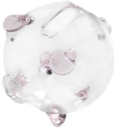 MagiDeal Tirelire Cochon en Verre Transparent, à casser, à à la Maison ou pour Une fête de Naissance ou Un Festival. Idéale pour Les fêtes prénatales et, Rose 9x8cm