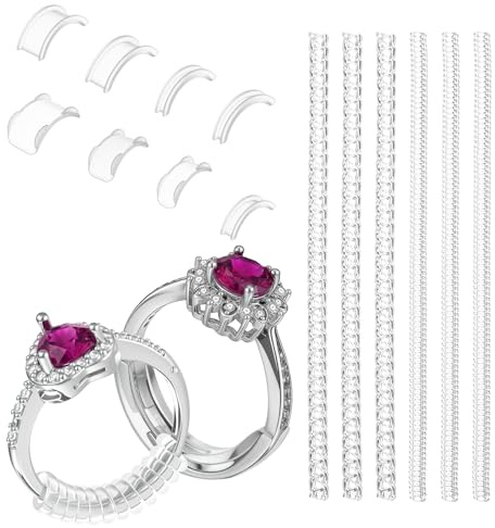 22 Stück Ring Verkleinerung Unsichtbar Set, Silikon Ringgrößenversteller mit Verschiedenen Größen, Passend für Lose Ringe von Männern und Frauen