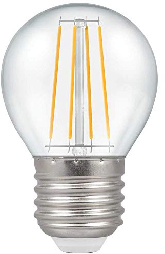 Crompton Lamps LED Golfball 5W ES-E27 Dimmable Filament (40W Equivalent) 2700K Warm White Clear 470lm ES Screw E27 Round Light Bulb