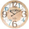 Rebecca Mobili Reloj Mural Estilo Urban Madera Marrón Azul Blanco Hogar Cocina Salón Diametro Ø 50 cm - Art. RE4992