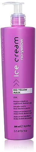 Inebrya Ice Cream No-Yellow Maske fuer aufgehelltes und graues blondes Haar, 300 ml