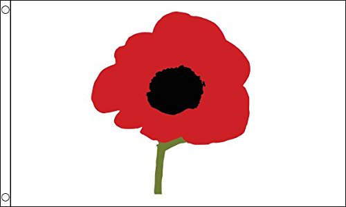AZ FLAG - Flagge Mohn Ersten Weltkrieg - 150x90 cm - Poppy World War I Fahne 100% Polyester mit Messing-Ösen - 110g