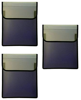 VELOFLEX Heftbox Velobag Ordnungsmappe A4, Klettverschluss (Blau, 3X Heftebox)